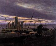 Caspar David Friedrich Boats in the Harbour at Evening Germany oil painting artist